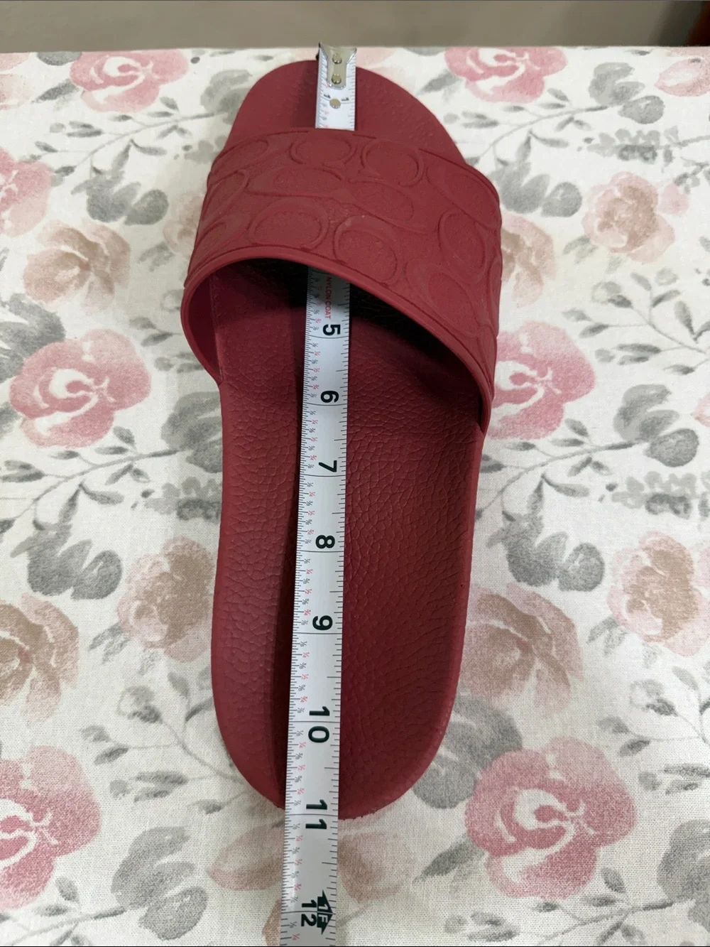 Coach Pool Slides Men's Size 9D Red‎ Signature Monogram C7092